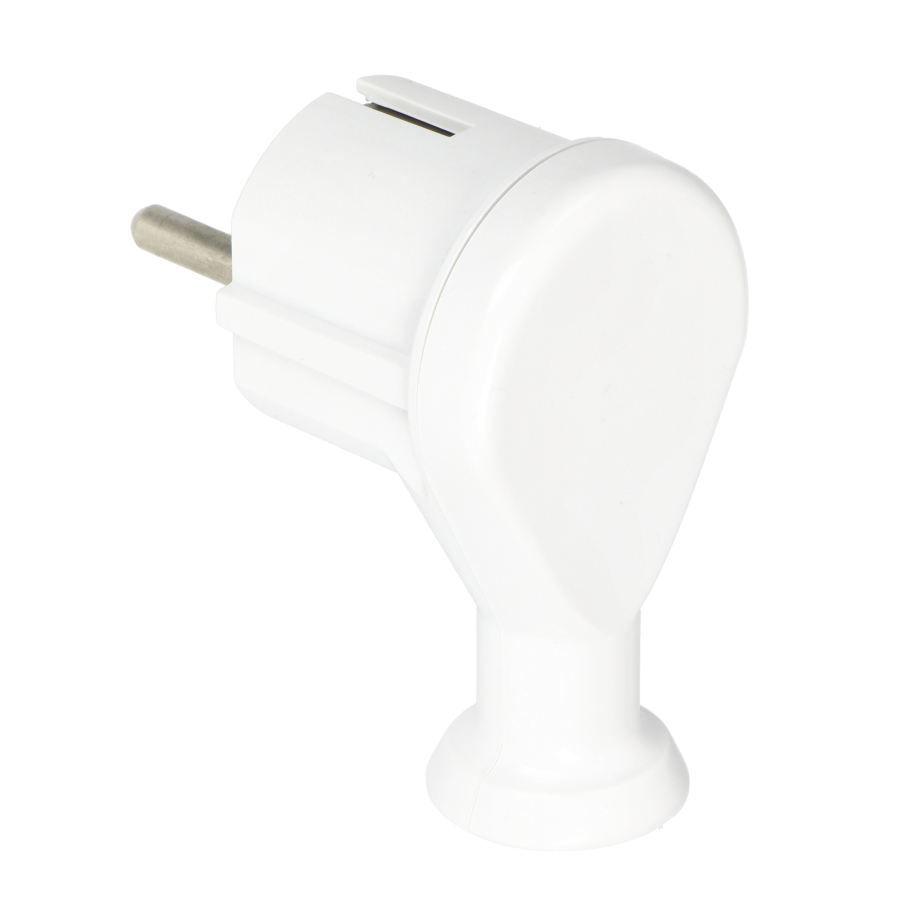 Angled plug 2P+Z, Uni-Schuko, white, 24 pcs.