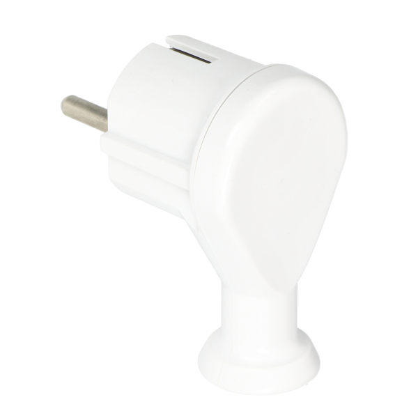 Angled plug 2P+Z, Uni-Schuko, white, 24 pcs.