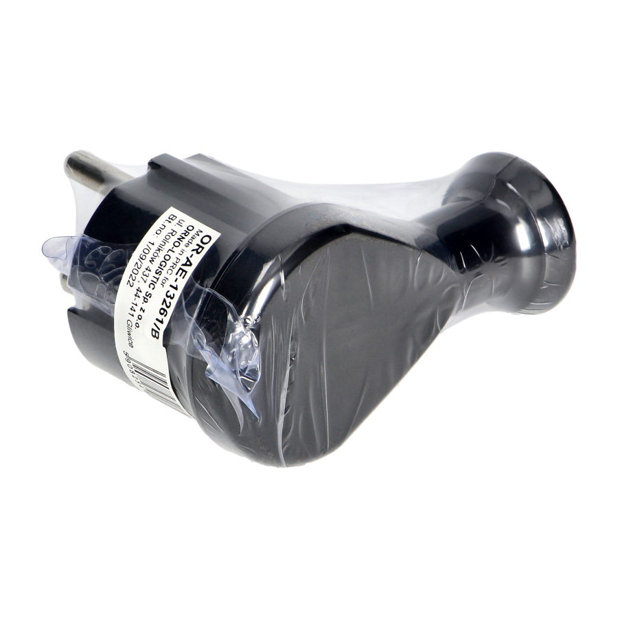 Angled plug 2P+Z, Uni-Schuko, black