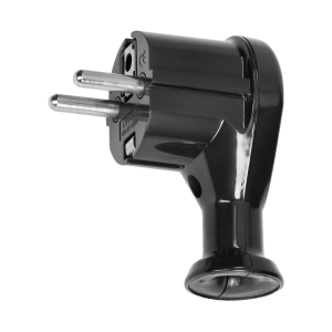 Angled plug 2P+Z, Uni-Schuko, black, 24 pcs.