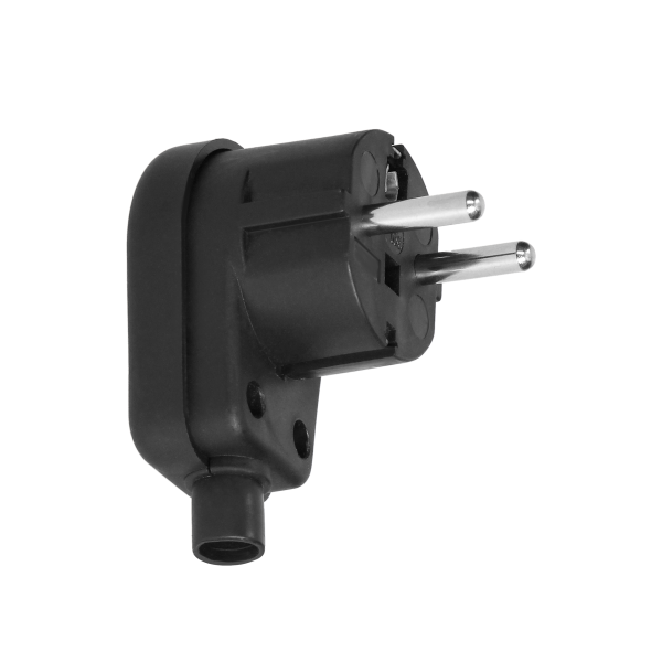 Dismountable angle plug, Uni-Schuko, black