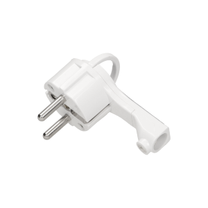 Flat plug with handle, white
