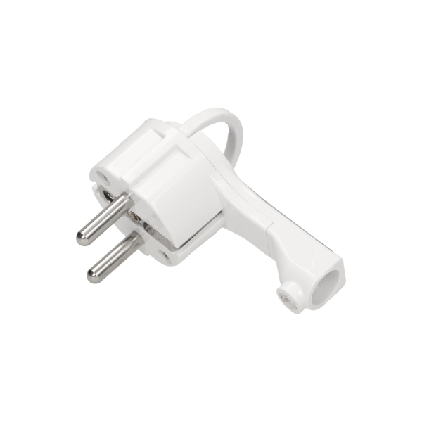 Flat plug with handle, white