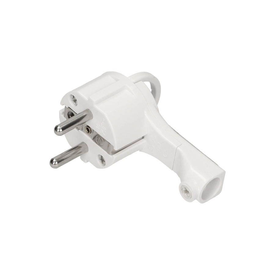 Flat plug with handle, white