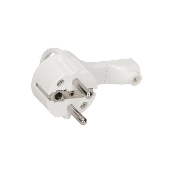 Flat plug with handle, white