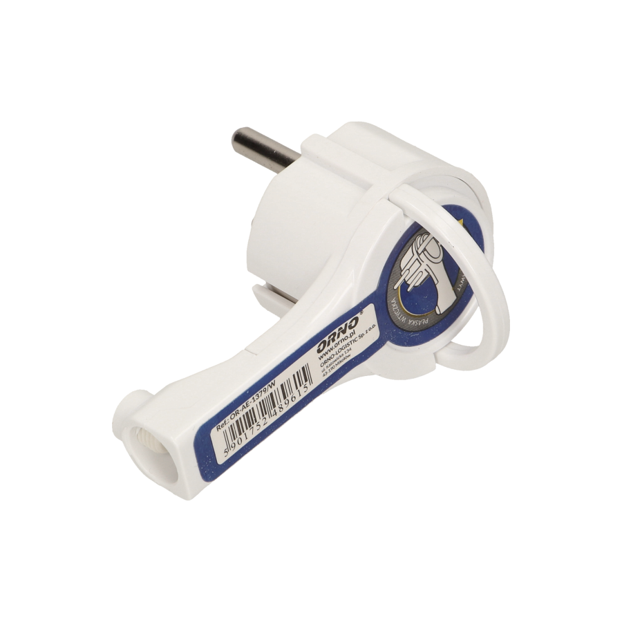 Flat plug with handle, white