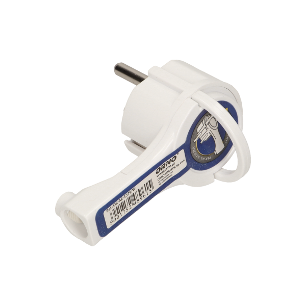 Flat plug with handle, white