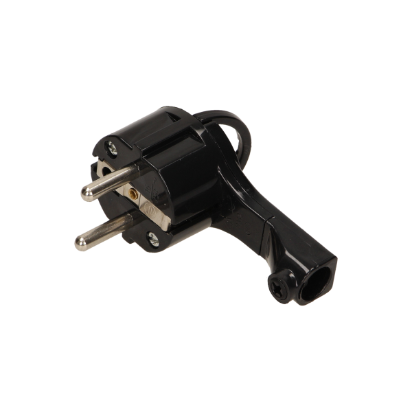 Flat plug with handle, black