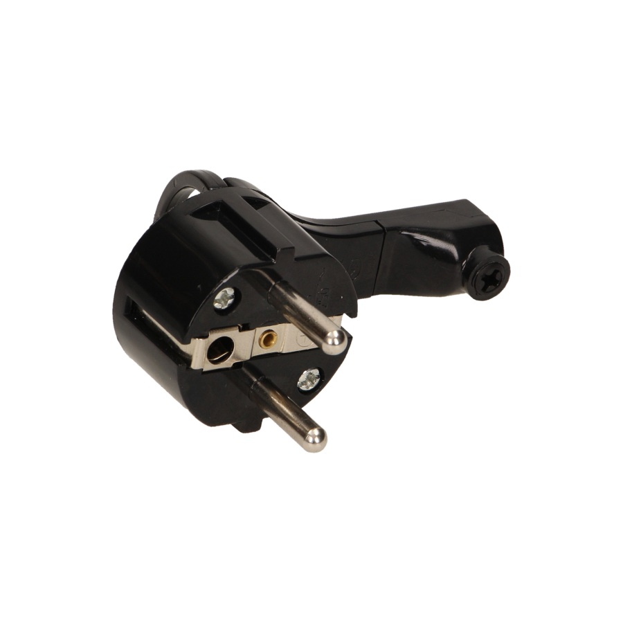 Flat plug with handle, black