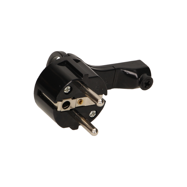 Flat plug with handle, black