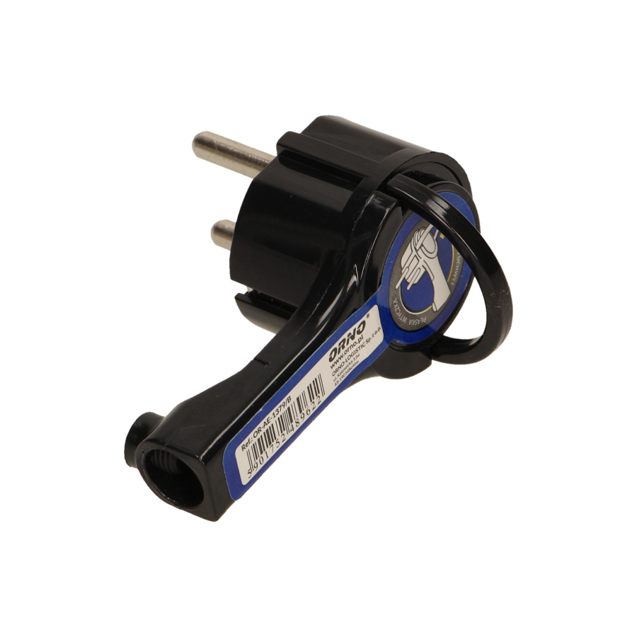 Flat plug with handle, black