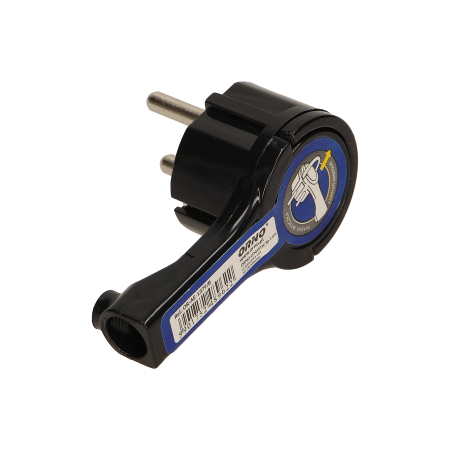 Flat plug with handle, black