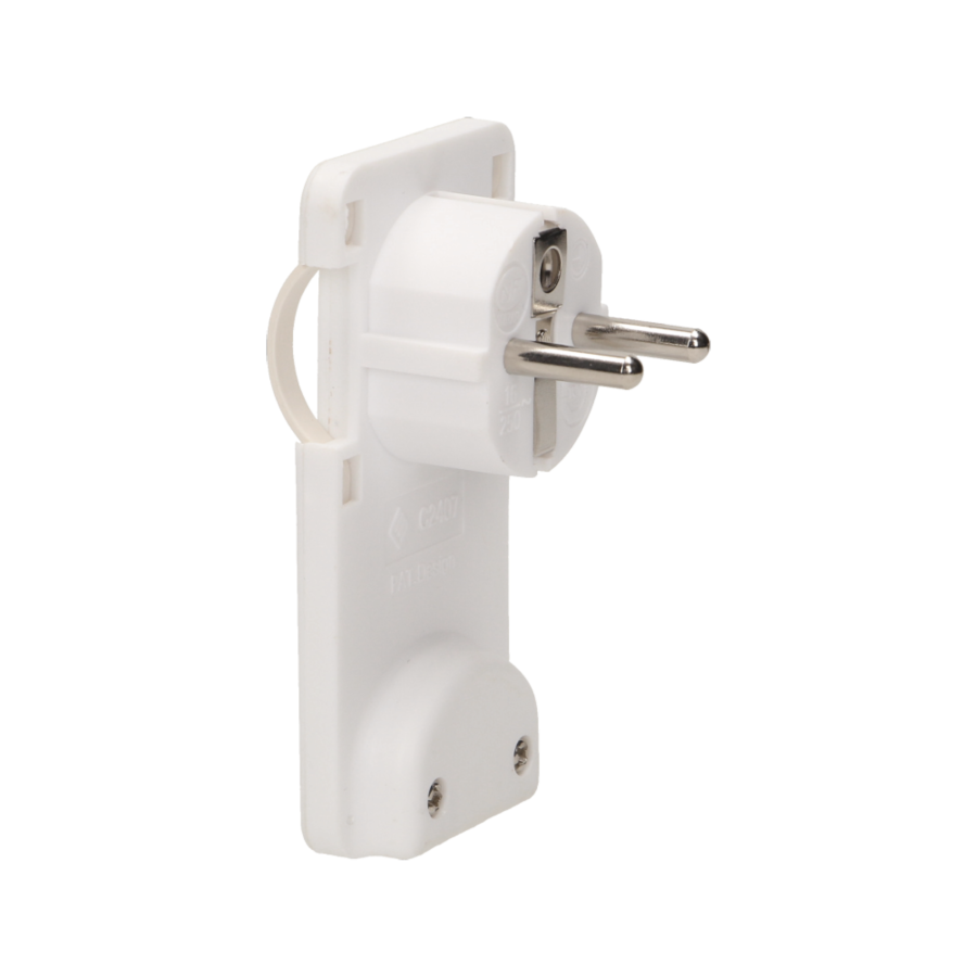 Flat plug with handle, white