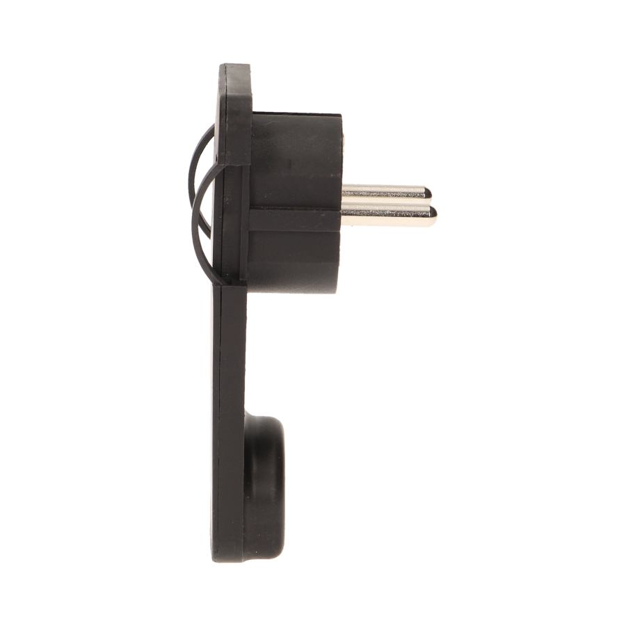 Flat plug with handle, black