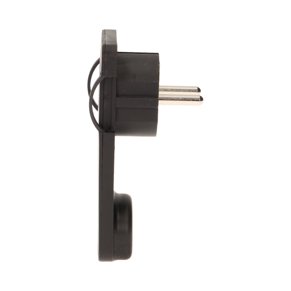 Flat plug with handle, black