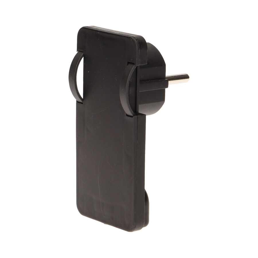 Flat plug with handle, black