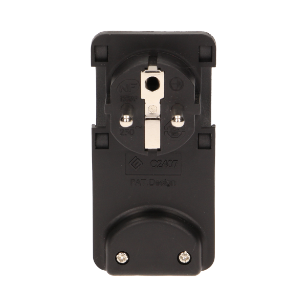 Flat plug with handle, black