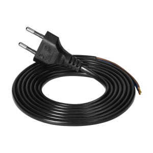 Connection cable, EURO plug 2P, 2x0.75mm2, 1.9m, black