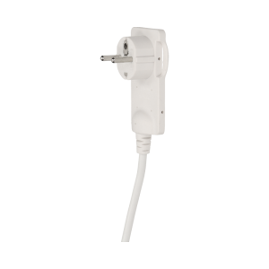 Flat plug with handle and cable, white