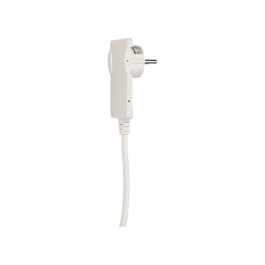 Flat plug with handle and cable, white