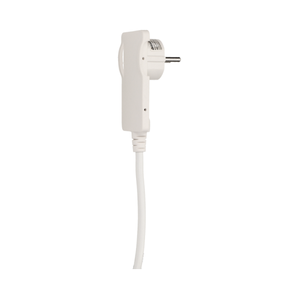 Flat plug with handle and cable, white
