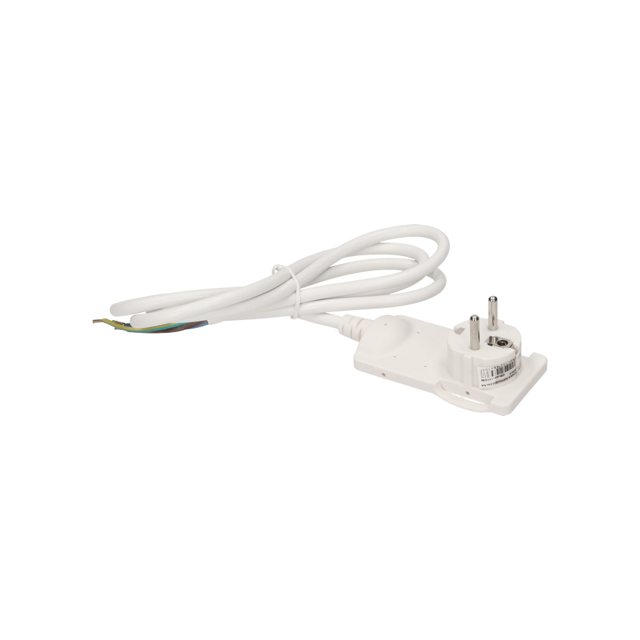 Flat plug with handle and cable, white