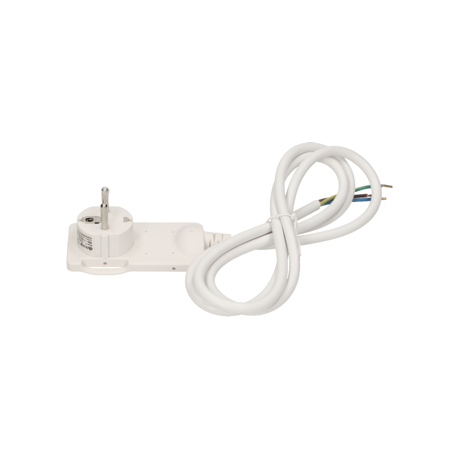 Flat plug with handle and cable, white