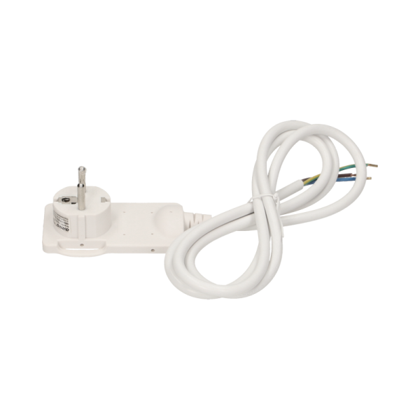 Flat plug with handle and cable, white