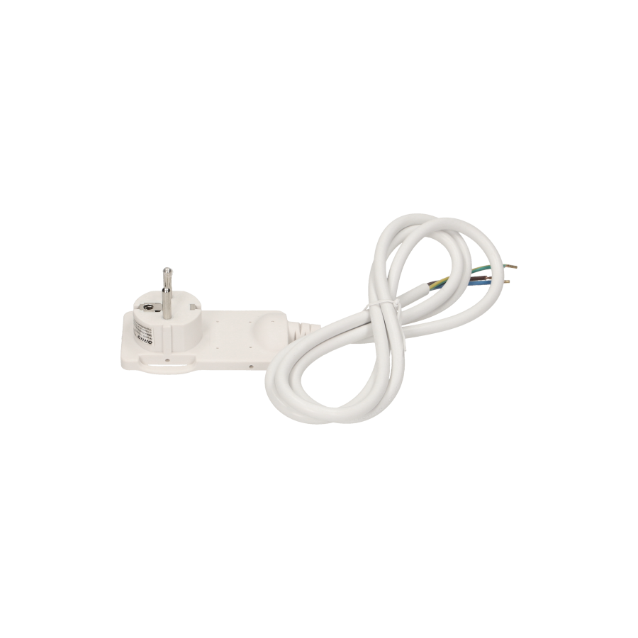 Flat plug with handle and cable, white