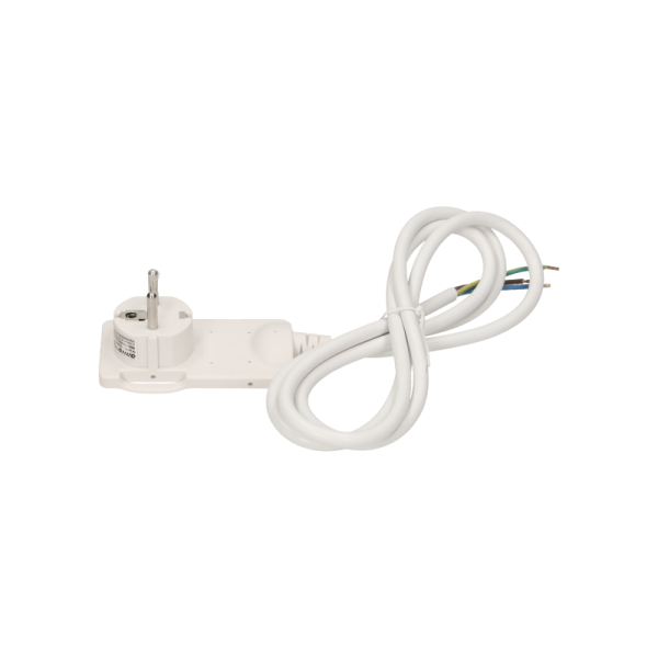 Flat plug with handle and cable, white