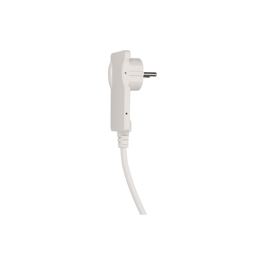 Flat plug with handle and cable, white