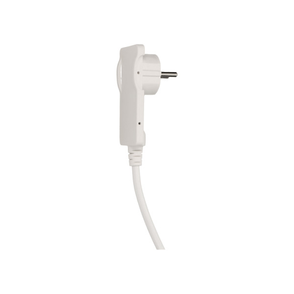 Flat plug with handle and cable, white