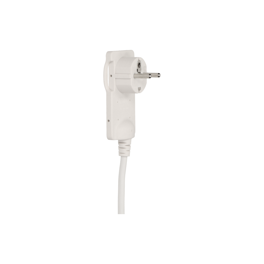 Flat plug with handle and cable, white