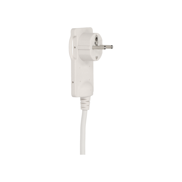Flat plug with handle and cable, white