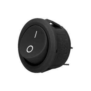 Rocker switch, round, black
