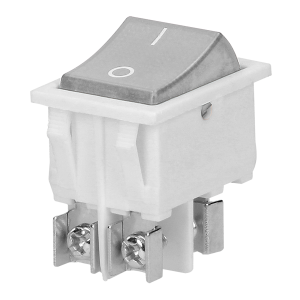 Illuminated rocker switch, transparent push button, white housing