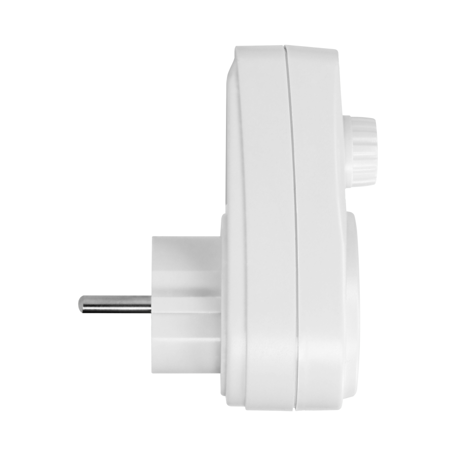 Plug-in dimmer switch with additional power socket (Schuko), max.280W