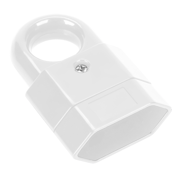 EURO power socket with hook, flat, white, 50 pcs. EURO power socket with hook, flat, white, 50 pcs.