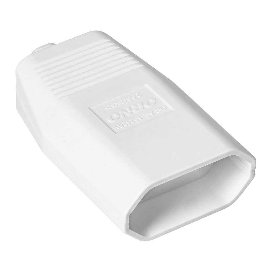 Flat power socket without earthing pins 2,5A, 250V, white, polycarbonate, 1 pcs