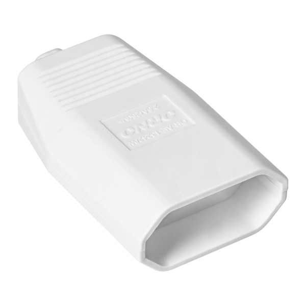 Flat power socket without earthing pins 2,5A, 250V, white, polycarbonate, 1 pcs