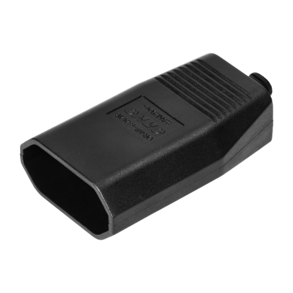 Flat power socket without earthing pins 2,5A, 250V, black, polycarbonate, 1 pcs