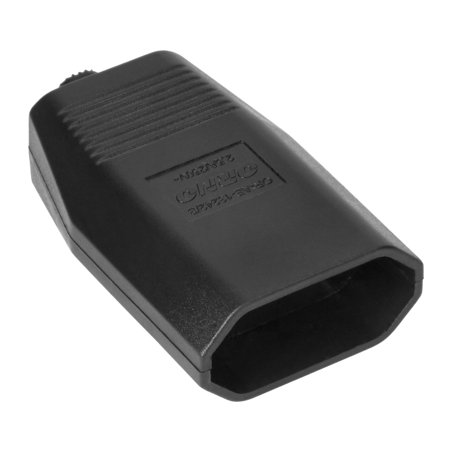 Gniazdo płaskie bez uziemienia, 2,5A, 250V, czarny poliwęglan, 1 sztuka