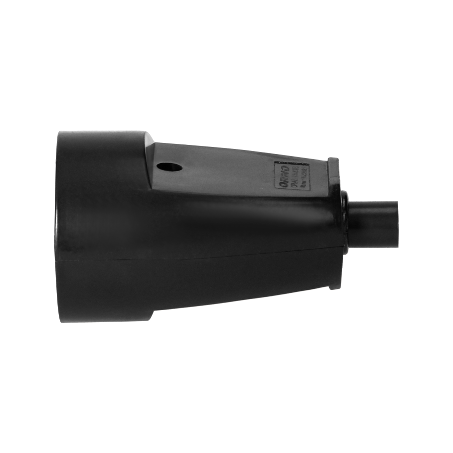 Single, dismountable, portable socket, 16A, 250V, 2P+E, black