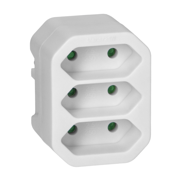 Rozgałęźnik 3x2P euro, biały