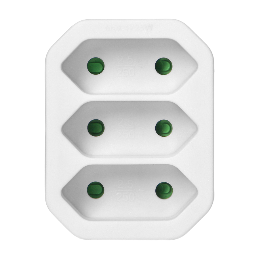 Socket splitter 3x2P euro, white