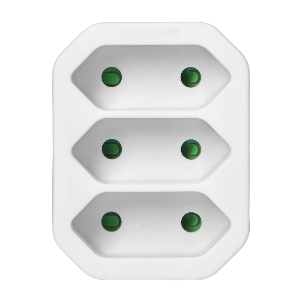 Socket splitter 3x2P euro, white
