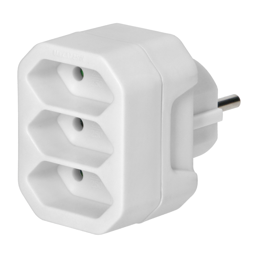 Splitter 3x2P euro, white, 20 pcs.