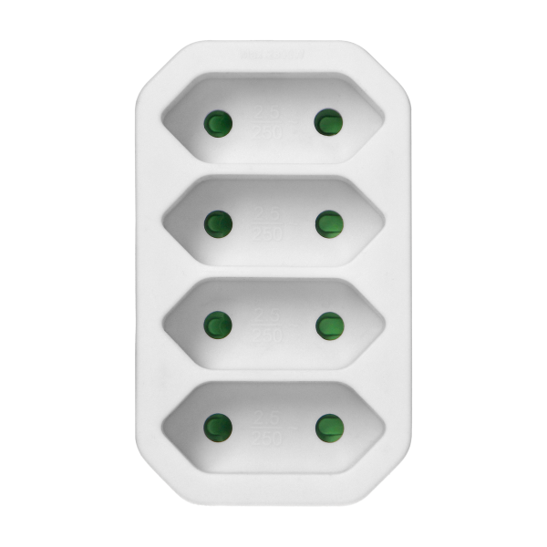 Socket splitter 4x2P euro, white