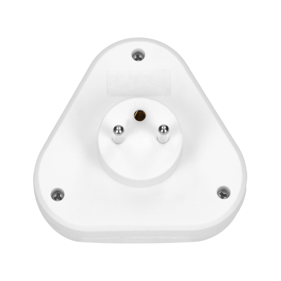 Triple power socket splitter 3x2P+E, white