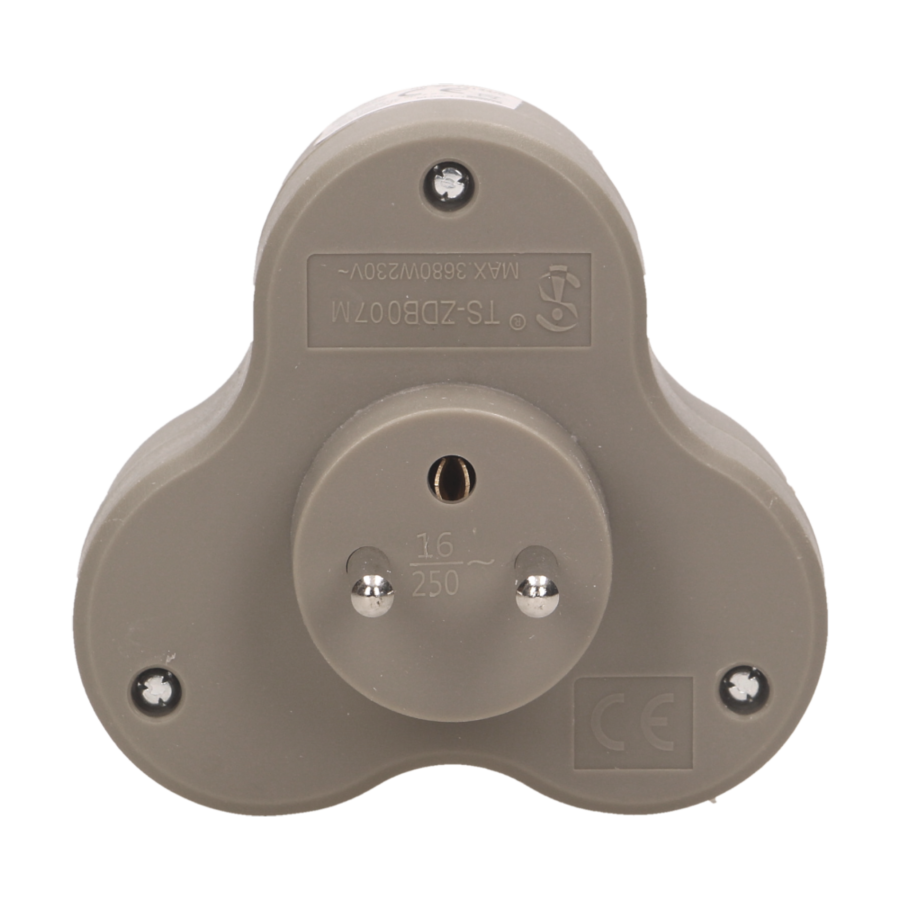 Triple socket outlet, gray